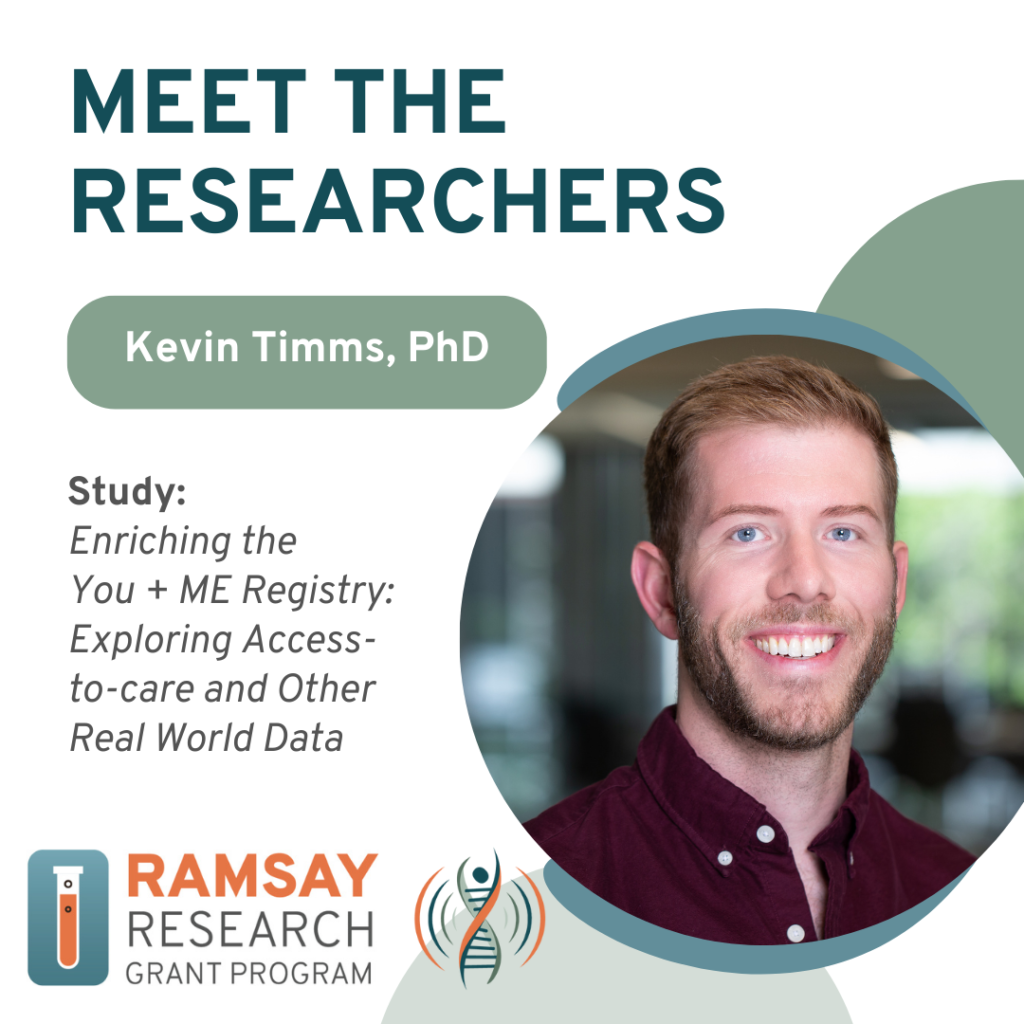 Kevin Timms "Meet the Researchers" Graphic with Study title and headshot.