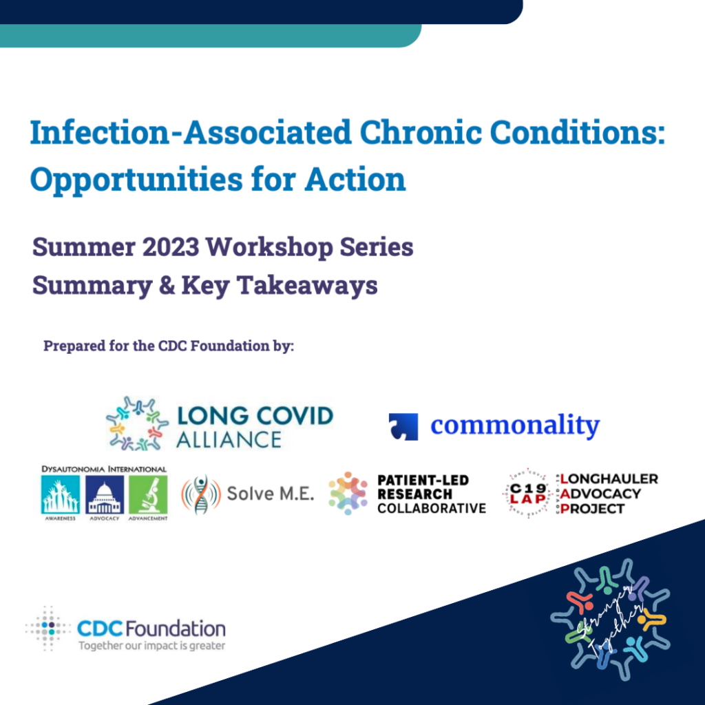 Graphic reads "Infection-Associated Chronic Conditions: Opportunities for Action" and displays the names of the IACC members.